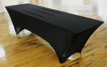 Spandex Fitted Stretch Table Cover for 8'x30'' Banquet - Black