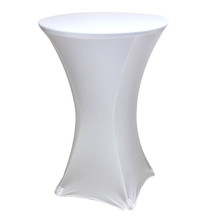 Spandex Fitted Stretch Table Cover for 30'' Cocktail Table - White