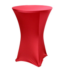 Spandex Fitted Stretch Table Cover for 30'' Cocktail Table - Claret