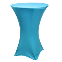 Spandex Fitted Stretch Table Cover for 30'' Cocktail Table - Turquoise