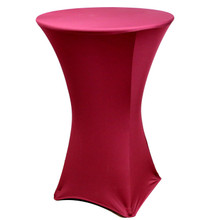 Spandex Fitted Stretch Table Cover for 30'' Cocktail Table - Burgundy