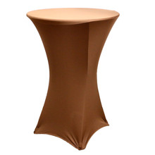 Spandex Fitted Stretch Table Cover for 30'' Cocktail Table - Chocolate