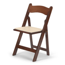 Wood Folding Chair - Fruitwood with Ivory Pad