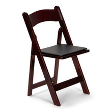 Wood Folding Chair - Mahogany with Black Pad