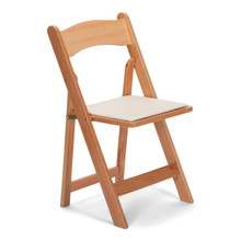 Wood Folding Chair - Natural with Ivory Pad