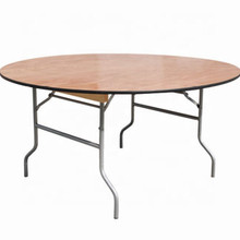 60 Round Plywood Table W / Aluminum Edge"