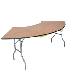 Titan Series™ Wood Folding Table - 7' serpentine - vinyl edge