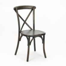 Farmhouse Cross Back (X-back) Chair - Antiqued Black Grain
