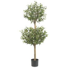 4.5 Feet Olive Double Topiary Silk Tree
