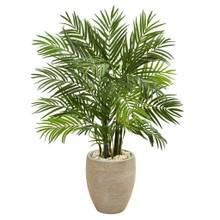 4 Feet Areca Palm Artificial Tree in Sand Colored Planter