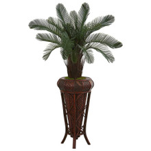 4 Feet Cycas Artificial Tree in Decoorative Stand UV Resistant (Indoor/Outdoor)