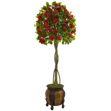 5.5 Feet Bougainvillea Topiary Artificial Tree in Decorative Planter