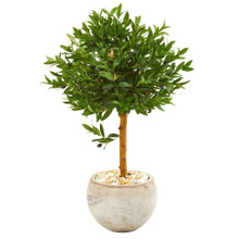 38” Olive Topiary Artificial Tree in Bowl Planter UV Resistant (Indoor/Outdoor)