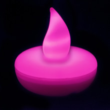 12 Small Floating Pink LED Candles