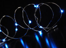 Case of 24 Blue LED String with 20 Rice Lights (comes with 2x CR2032)