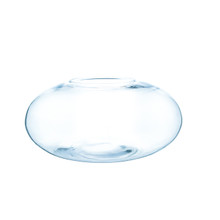 12" x 6" Clear Flat Oval Bubble Bowl Vase - 4 Pieces [Garden Bowl]