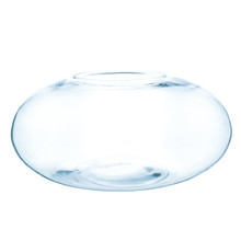 15" x 7.5" Clear Flat Oval Bubble Bowl Vase - 2 Pieces