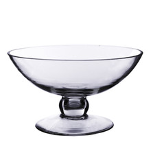 9.25 x 5" Clear Center Bowl on Stand - 6 Pieces