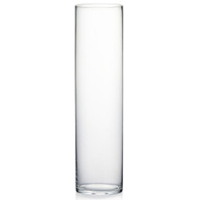 Tall Cylinder Glass Vase Clear 6 x 24