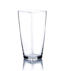 12 Inch Clear Taper Down Block Vase - 6 Pieces
