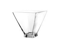 8 Inch Clear Taper Down Block Vase - 4 Pieces