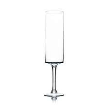 20 Inch Clear Long Cylinderical on Stand Candle Holder - 6 Pieces (Depth 11.5")