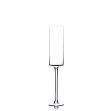 24 Inch Clear Long Cylinderical on Stand Candle Holder - 6 Pieces (Depth 11.5")