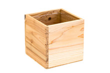 4 Inch Natural Pine Wood Cube Box - 12 Pieces