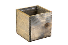 4 Inch Rustic Pine Wood Cube Box - 12 Pieces