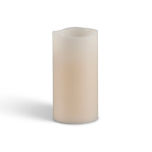 3"D x 6"H LED Bisque Wax Pillars w/ Timer - 4 Candles