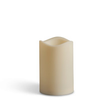 3" x 4.5" LED Outdoor Resin Bisque Pillar w/ Timer - 6 Candles