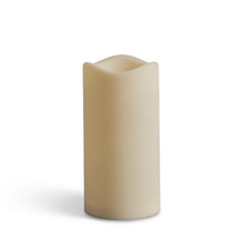 3"D x 6"H LED Outdoor Resin Bisque Pillar w/ Timer - 6 Candles