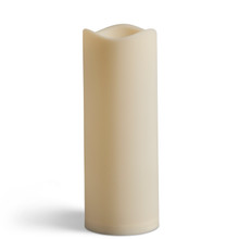 3"D x 8"H LED Outdoor Resin Bisque Pillar w/ Timer - 6 Candles