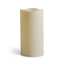 4.5"D x 9"H LED Outdoor Resin Bisque Pillar w/ Timer - 6 Candles
