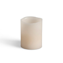 2"D x 2.5"H LED Bisque Wax Pillars w/ Timer - 12 Candles