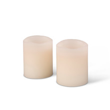 6 Sets of 2, Bisque Wax 2x2.5 Glow Wick LED Candle - 12 Pieces