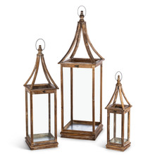 Set of 3 Wooden Nested Lanterns