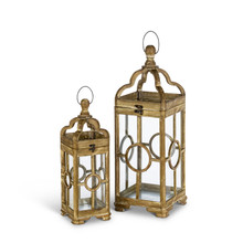 Set of 2 Wooden Nested Lanterns