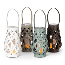 Assorted Plastic Solar Lanterns with FireGlow Candle - 6 Lanterns