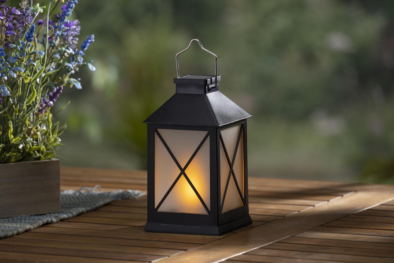 Assorted Black Plastic Solar Lantern 4 Lanterns