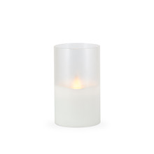 3.5"D x 6"H Round Frosted Glass Illumaflame Candle - 6 Candles