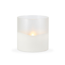6"D x 6"H Round Frosted Glass Illumaflame Candle - 6 Candles