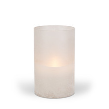 5"D X 8"H Gray Frosted Glass Illumaflame Candle - 6 Candles