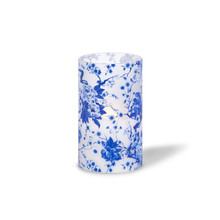 3.5"D x 6"H Blue Floral Design Illumaflame Candle - 6 Candles