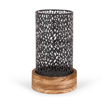 Rustic Cylinder with Wooden Base Candle Holder #2