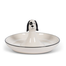 Black & White Porcelain Dog Ring Dish - 6 Pieces