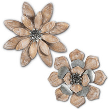 Metal Wall Flowers - 4 Pieces