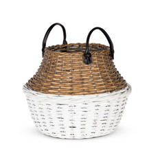 Large Two-Tone Willow Basket with Handle
