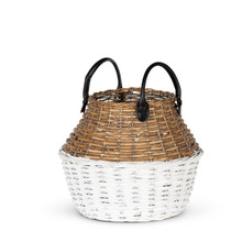Two-Tone Willow Basket with Handle