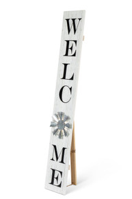 Antique White Wood "Welcome" Porch Sign
